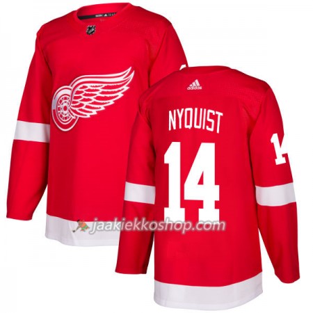Miehille NHL Detroit Red Wings Pelipaita Gustav Nyquist 14 Adidas 2017-2018 Punainen Authentic